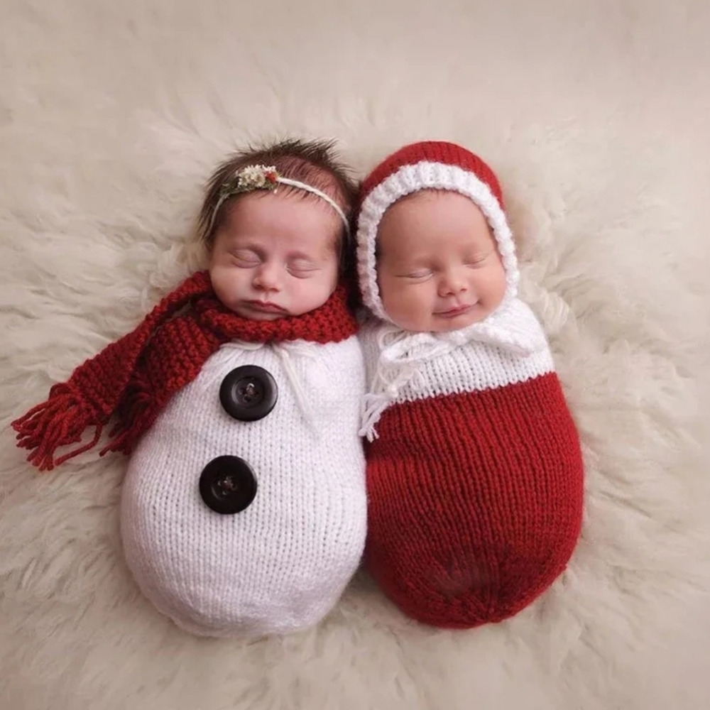 little santa or snowman newborn baby outfit for photography